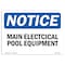 Signmission OSHA Notice, 3.5" Height, Main Electrical Pool Equipment Sign, 5" X 3.5", Landscape OS-NS-D-35-L-14080 - alternate 1